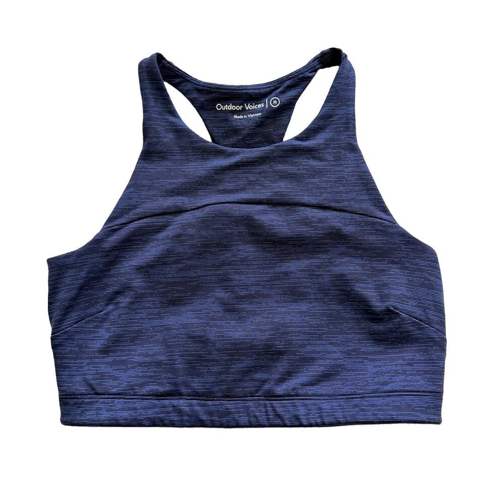 Outdoor Voices Womens Navy Spacedye Sportsbra Top M Racerback EUC